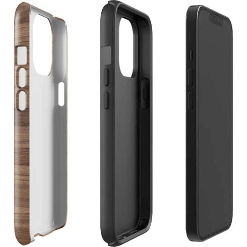 Natural Walnut Wood iPhone 15 Pro Max Impact Case